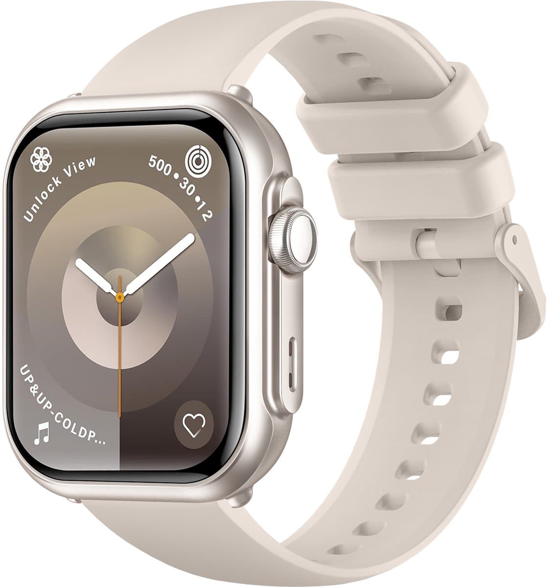 FOSMET Smartwatch - Smartwatches - 1,83inch - Dames en Heren - Stappenteller Horloge - Hartslagmeter - Bloeddrukmeter - Slaapmonitor - Saturatiemeter - Belfunctie - 100+Sportmodi - Temperatuurmeting,55 Dagen Batteri - Elke Smartphone - Titaniumzilver — afbeelding 1