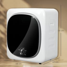 TEKROA® Mini draagbare droger - 4 kg - 5 programma's, 800W, voorlader, roestvrijstalen trommel - voor thuisgebruik - wit — thumbnail 5