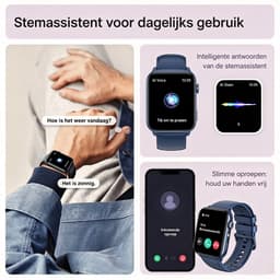 Blackview R30Max- Smartwatch Heren en Dames | Bellen en Gebeld Worden | 1,91 inch smartwatch | meer dan 100 sportmodi | slaapmonitor | hartslagmeter | SpO2 | Geschikt voor iOS en Android | Blauw — thumbnail 2
