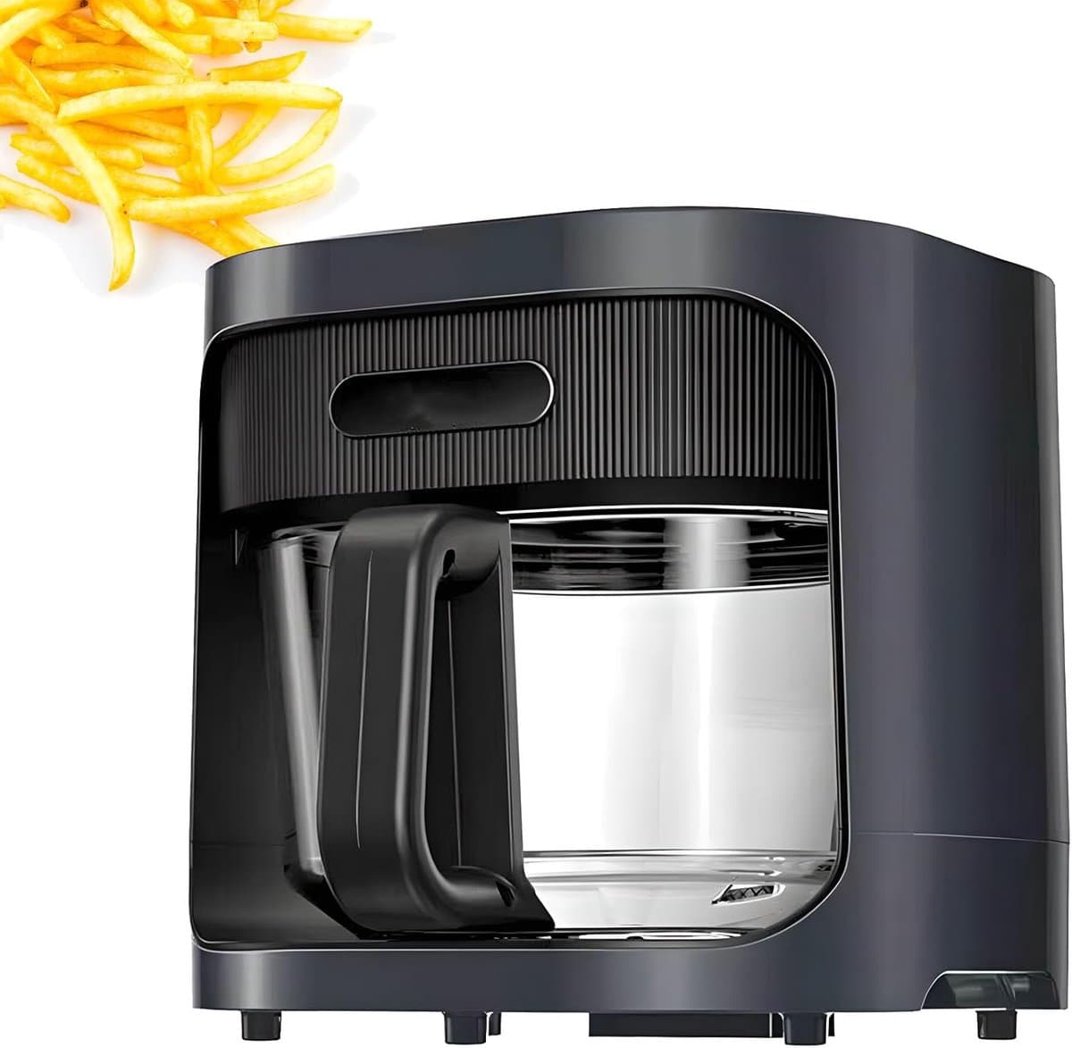Airfryer Olievrij - Heteluchtfriteuse Gezond - Gezond Koken - Glazen Pan - 4.5L - Zwart — afbeelding 1