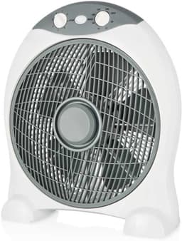 SNJY® Vloerventilator - Luchtkoeler - Statiefventilator - Ventilator Staand - 30cm - 3 Snelheden - Timer - 45 W - Wit — thumbnail 1