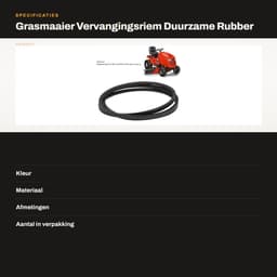 Dailygoods- Deck Belt - Hoogwaardige Rubber - Vervangingsaccessoire - Geschikt voor John Deere LA105/LA110/LA115 - Lengte 223 cm - Schokbestendig en Duurzaam - Maaiertouw — thumbnail 2