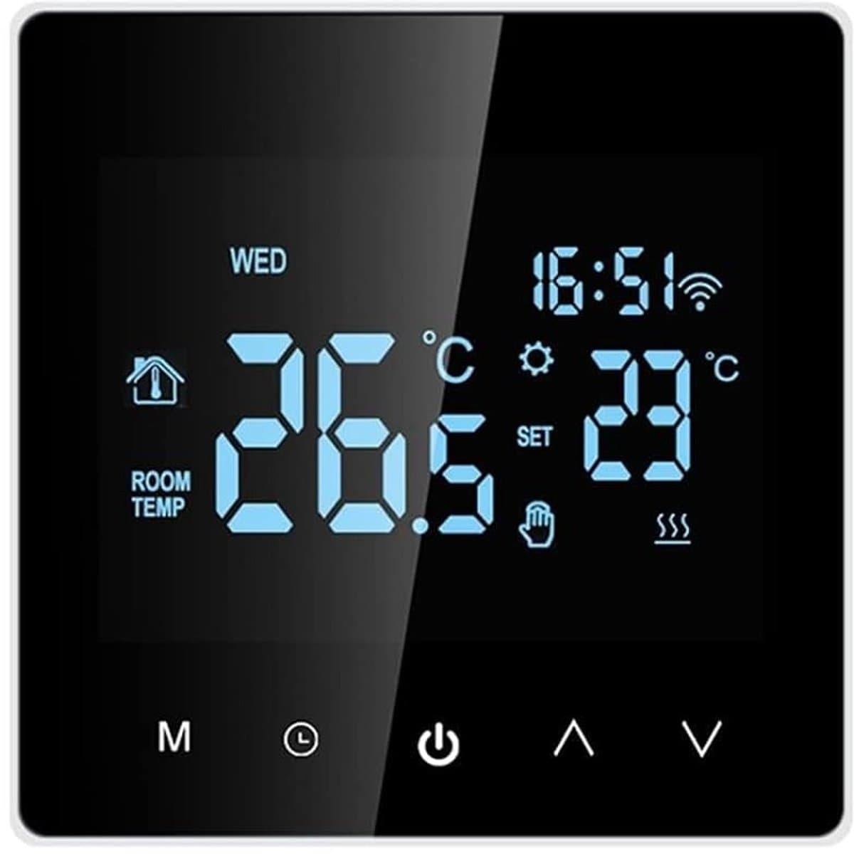 Digitale Thermostaat - Slimme Regelaar - Comfortabele Verwarming - Wekelijks Programmeerbaar - LCD Touch Display - Wit — afbeelding 1