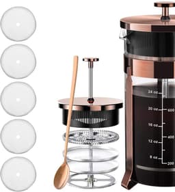 Dailygoods- Franse Pers Koffiezetapparaat - Roestvrij Stalen Filter - 3 Kopjes - 350 Ml - Vervangingsscherm - 80 Mesh — thumbnail 5