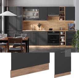 Vaatwasserpaneel - Keukenfront - Keukenontwerp - Soft-close scharnieren - 60 cm breed - Antraciet hoogglans — thumbnail 4