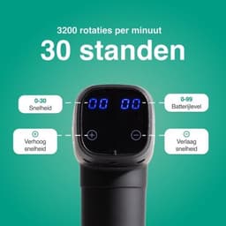 Massage Gun - Spierstimulator Apparaat - Spierherstel Ontspanning - 30 Intensiteitsstanden - 28 x 24 x 11 cm - Zwart — thumbnail 2