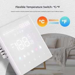 Slimme Thermostaat - Temperatuurregelaar Vloerverwarming - Comfortabel Huis - Spraakgestuurde Bediening - 10 x 10 x 4 cm - Wit — thumbnail 3