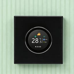 Slimme Thermostaatknoppen - Temperatuurregelaar - Energiebesparing Thuis - Met Kleurendisplay - 86x86mm - Zwart — thumbnail 3