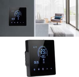 Slimme Thermostaat - Temperatuurregelaar Vloerverwarming - Comfort Verhogend - LCD Touchscreen - 4.1 x 8.6 cm - Zwart — thumbnail 4