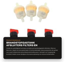 Dailygoods- Brandstofgastank Afsluiter - Set met 3 Brandstoffilters - 3 Afsluitkleppen - 6 Klemmen - Duurzaam Kunststof - Eenvoudig te Installeren - Brandstofklep — thumbnail 1