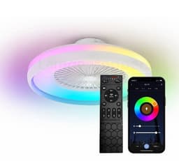 Freelight - Plafondventilator Ventola Tuya Ø 60 cm RGB wit — thumbnail 1