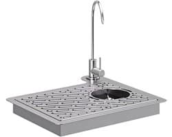 Inbouw Glaswasser - Bekerreiniger Kraan - Snel Glazen Spoelen - Efficiënte Reiniging - 39.5x37.5cm - Zilver