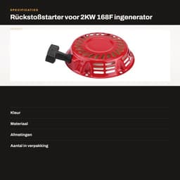 Rückstoßstarter 2KW - Ingenerator - Pull Start Assembly - Rasenmaaier - Rückholfedern - Hoogwaardige kwaliteit — thumbnail 5