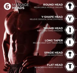 Massagepistool - Spierherstel - Herstel na training - 30 snelheden - 6 koppen - Zwart — thumbnail 4