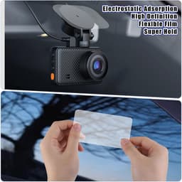 SnelShoppen - Pack van 6 Windscreen Sticker Shield - Electrostatic Stickers voor Dashcam - Eenvoudig te Installeren - Voorkom Krassen en Vallen - Duur — thumbnail 3