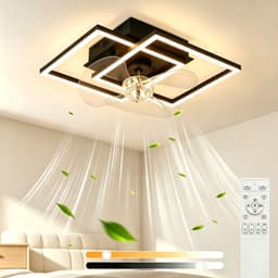 NETTLIFE Plafondventilator met Verlichting LED - Stil - Met Afstandsbediening - Zwart - 3000-6500K Dimbaar - Modern - 6 Standen - DC-Motor - Timer - Voor Slaapkamer — thumbnail 1