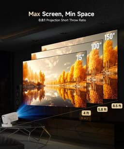 Mini Beamer Full HD 1080p – 260 ANSI Lumen – Autofocus – WiFi 6 en Bluetooth 5.4 – 4K Ondersteuning — thumbnail 3