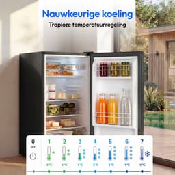 MEDION Koelkast 76 L, vrijstaand - MD370009 - Donkergrijs | 3 legplateaus, hoogte 84,5 cm, omkeerbare deur, 2 deurvakken, verstelbare voeten — thumbnail 5