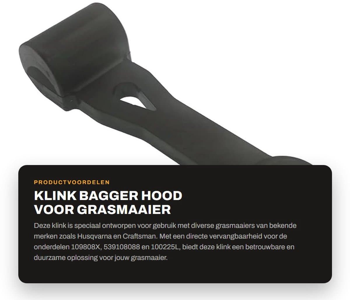 Dailygoods- Baggerkap Vervangt 109808X - Montage voor Husqvarna - Craftsman - AYP - Grasmaaier - Geschikt voor diverse modellen - Grasmaaierkap — afbeelding 1
