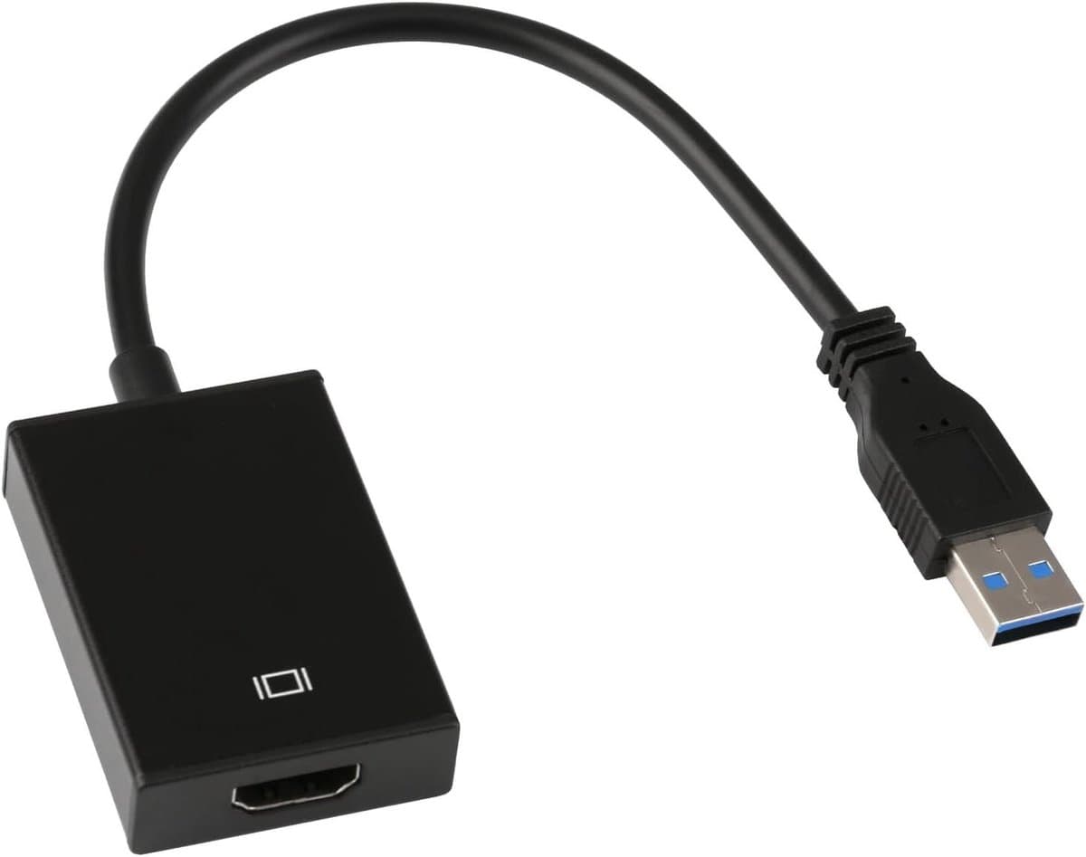 USB naar HDMI Adapter - Converter Beeldscherm - Extra Monitor Aansluiten - Ondersteunt Audio en Video - 1080p Full HD — afbeelding 1