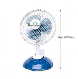 House Of Atelier - Tafelventilator - Draagbare Ventilator - Stille Werking - 2 Snelheden - Blauwe Bladen - Wit/Blauw — thumbnail 5