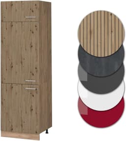 Koelkast ombouwkast - Keukenkast Hoge kast - Keuken organiseren - Verstelbare voeten - 60 cm - Artisanaal eiken goud — thumbnail 4
