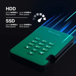 Externe SSD - Draagbare Opslag - Gegevens Beveiligen - PIN Beveiliging - 512 GB - Groen — thumbnail 4
