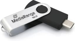 USB-C Flashdrive - Geheugenstick - Bestanden Overzetten - Draaibare Behuizing - 256 GB - Zilver Zwart — thumbnail 3