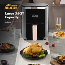 Compacte Airfryer - Heteluchtfriteuse - Gezond Koken - 9-in-1 Functies - 36 Liter - Zwart — thumbnail 2
