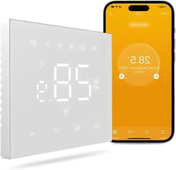 Slimme Wifi Thermostaat - Chronothermostaat Vloerverwarming - Energie Besparen - App en Spraakbesturing - 86 x 86 mm - Wit — thumbnail 1