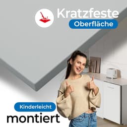 Vaatwasser Voorpaneel - Frontpaneel Vaatwasser - Keuken Vernieuwen - Krasbestendig Oppervlak - 715 x 594 mm - Lichtgrijs — thumbnail 5