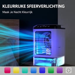 Hutjemutje - aircooler - luchtkoeler - mini-airconditioner - 7-kleuren nachtlampje - 3-snelheden - 900 ml watertank - wit — thumbnail 3