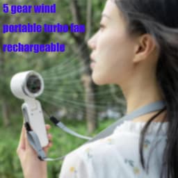 Draagbare ventilator, mini oplaadbare ventilator, kleine stille turboventilator met instelbare snelheid, koelventilator voor kamperen, sporten en reizen (B) — thumbnail 2