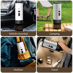 Zerova Draagbare Elektrische Capsule Koffiemachine 3-in-1 - Espresso Maker met 15 Bar Druk - Verwarming - USB-C Opladen - Wit — thumbnail 2