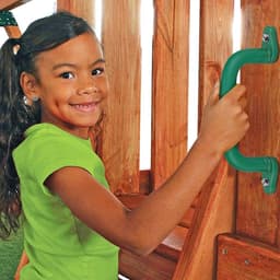 4 stuks Handgreep, 18 cm, robuuste veiligheidsgreep voor buiten/binnen, schommelklimframe, speelhuis, apenstangen en boomhuisaccessoires, groen — thumbnail 2