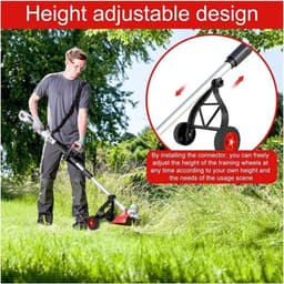 Ondersteuning Wiel voor Grasmaaier en Trimmer - Zwarte Handwagen Wielen met Schoffel voor Tuinieren . — thumbnail 5