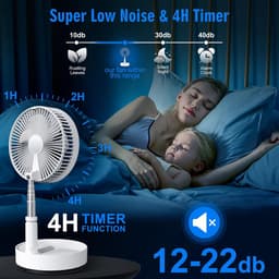 Statiefventilator - Zomerkoeling - Staande ventilator - Verkoeling woonkamer - Slaapkamer ventilator - Hittegolf oplossing - Verstelbare ventilator - Ventilator met afstandsbediening - Stille ventilator - Wit — thumbnail 4