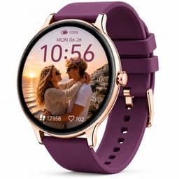 Smartwatch Dames - Bluetooth Bellen - 1.43'' AMOLED Ultra Clear Display - Ultradun Design - Hartslag, Slaap & SpO2 Monitor - Geschikt voor iPhone, Samsung & Android - 100+ Sportmodi - IP65 Spatwaterdicht - 3 Bandjes — thumbnail 1