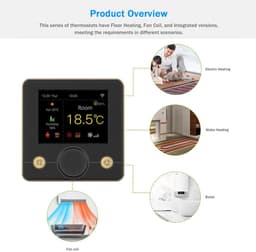 Slimme Thermostaat - Temperatuurregelaar - Verwarming Regelen - Wifi & Spraakbediening - 2.8 Inch LCD - Zwart — thumbnail 4