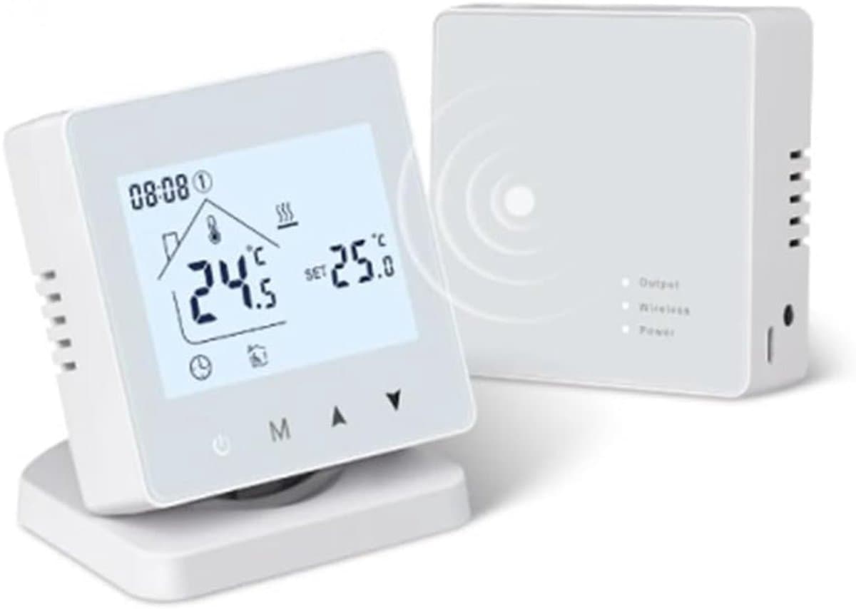 Intelligente Thermostaat - Programmeerbare Regelaar - Verwarming Instellen - Draadloos Bedienbaar - 411 Grams - Wit — afbeelding 1