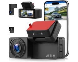 Dashcam 4K met GPS - dubbele camera auto - 3,16 inch scherm - levendige beelden dag en nacht - ShopVlot