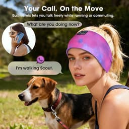 Bluetooth Slaap Hoofdband met Koptelefoon - Draadloze Sport Hoofdband - Bluetooth 5.4 - Zachte Muziek Hoofdband - Slaapmasker en Koptelefoon - Ingebouwde Microfoon - Voor Sport Yoga Hardlopen en Reizen — thumbnail 5