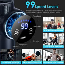 Spier Massager Gun - Massagepistool Percussie - Spierherstel Bevorderen - 99 Instelbare Snelheden - 17 x 7 x 23 cm — thumbnail 5