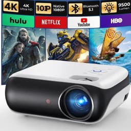LNMsolutions® Mini Beamer - Beamer - Projector - Wit /Zwart - 21cm x 18cm x 10cm — thumbnail 1