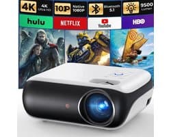 LNMsolutions® Mini Beamer - Beamer - Projector - Wit /Zwart - 21cm x 18cm x 10cm