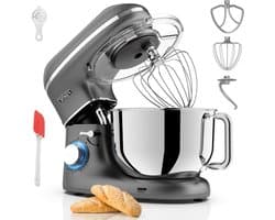 Keukenmachine - Mixer Robot - Bakken en Mixen - Krachtige 2000W Motor - 6.2 Liter - Antraciet