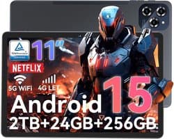 SnelShoppen - 11 Inch Android 15 Tablet - TABWEE W90 - 24GB RAM, 256GB ROM, 4G LTE + 5G WiFi, Octa Core T615, 8000mAh Batterij, AI Camera, GPS