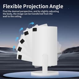 Mini projector 1080P - Draagbaar met WiFi en Bluetooth - 270° verstelbaar - Geschikt voor telefoon en laptop - Thijox — thumbnail 4