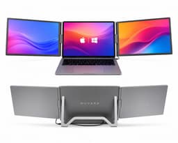 Portable Monitor - Draagbare Monitor 2x 16 Inch - 1920x1200P - One Cable Solution - Tri Screen Laptop scherm Uitbreider - Extra scherm Laptop - Plug and Play - Nuvara — thumbnail 1
