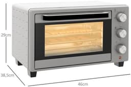Mini Oven - Tafeloven - Koken en Bakken - Instelbare Temperatuur - 21 Liter - Zilver — thumbnail 4